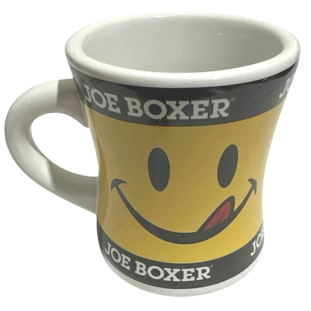 Joe Boxer Mr. lickey Happy Face coffee mug Vintage 2002 #31413 heavy thick cup